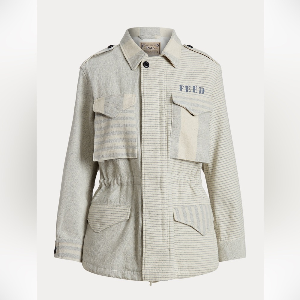 Polo Ralph Lauren x feed field jacket blue grey multi color jacket coat NWT